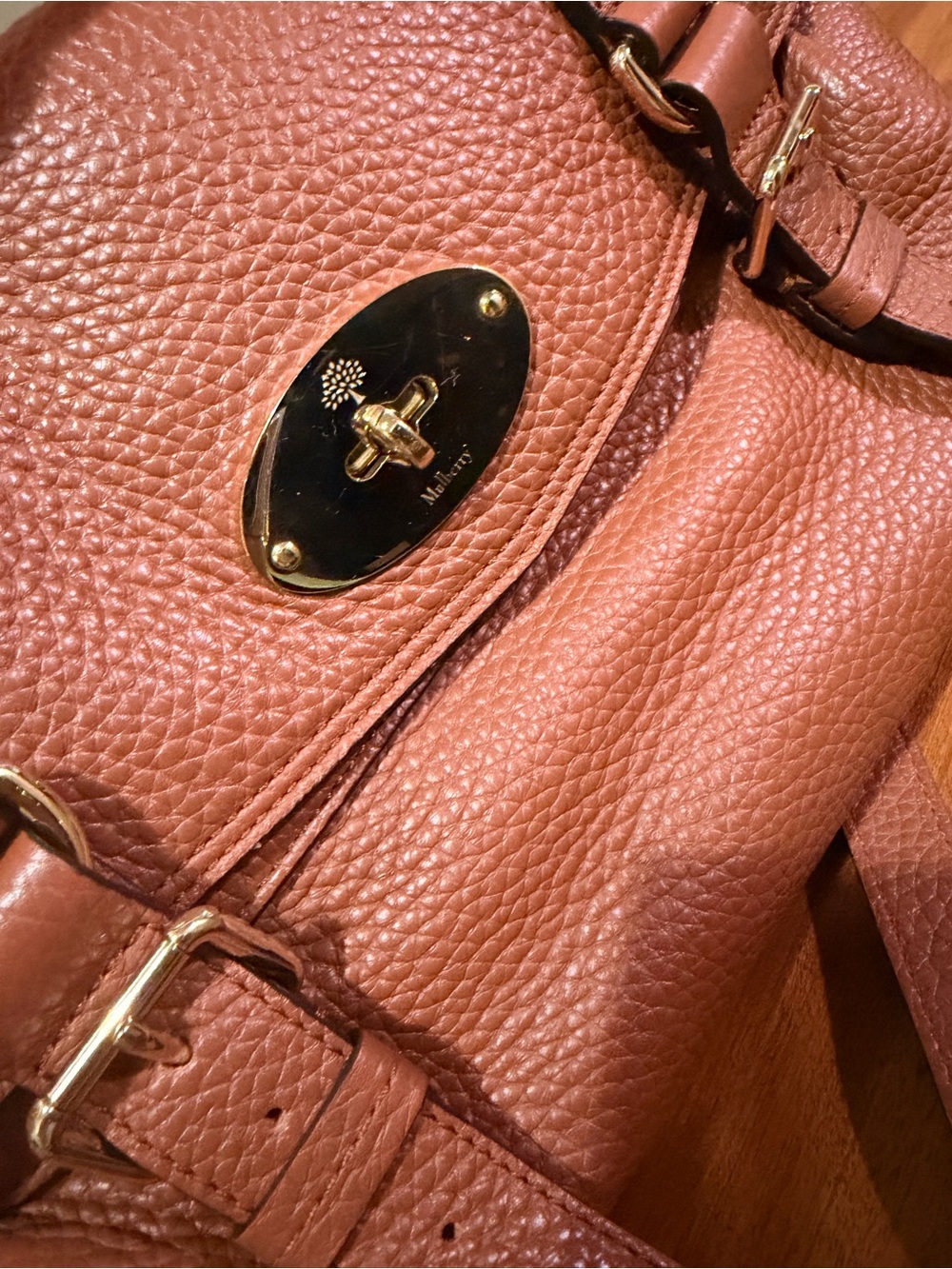 Mulberry Bright Oak Leather Braided Alexa- Handle Shoulder Bag - Picture 2 of 10
